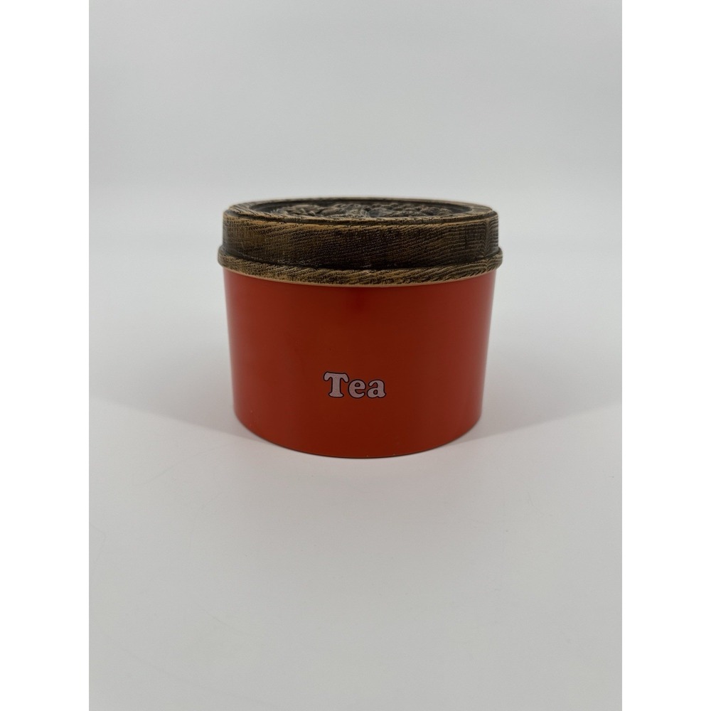 Vintage Burlington NJ Crafts Woodbury 1970 Metal Tea Canister Cheinco B-1663-D